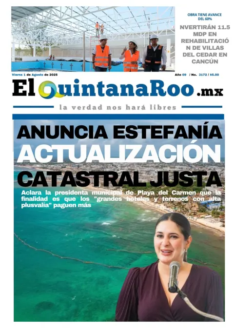 Portada de El Quintana Roo (portada) del viernes, 1 de agosto de 2025
