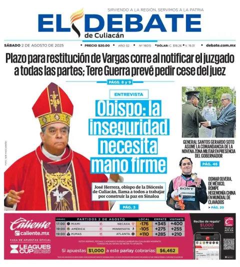 Portada de El Debate de Culiacan