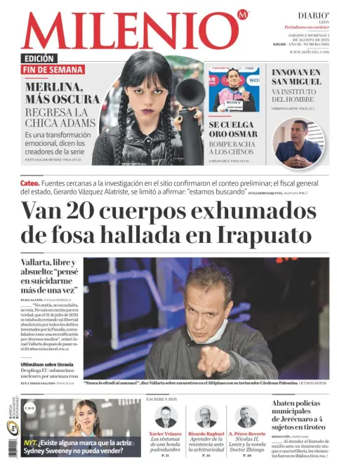 Portada de Milenio Leon del sábado, 2 de agosto de 2025