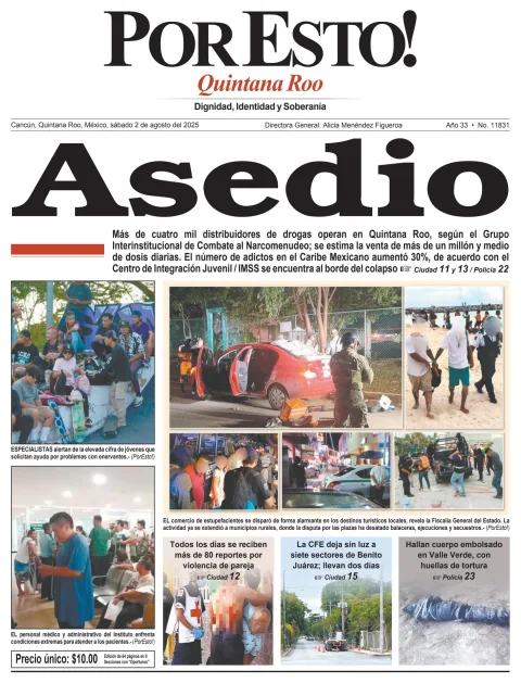 Portada de Por Esto (quintana Roo Cancun) del sábado, 2 de agosto de 2025