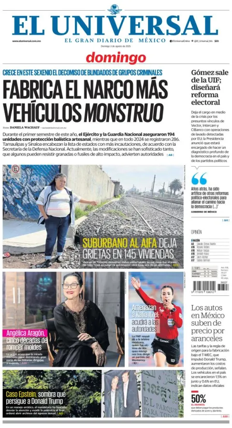 Portada de El Universal