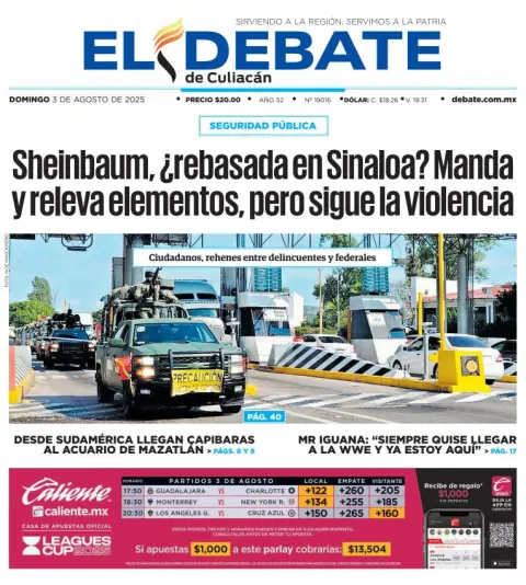 Portada de El Debate de Culiacan