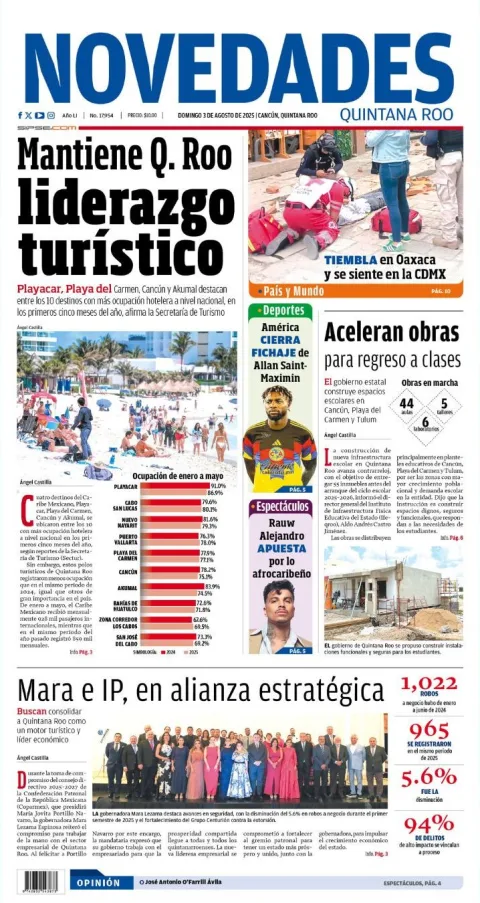 Portada de Novedades Quintana Roo