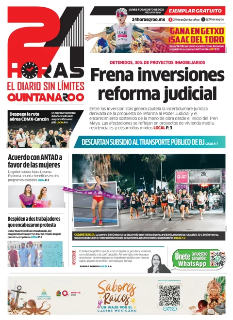 Portada de 24 Horas Quintana Roo