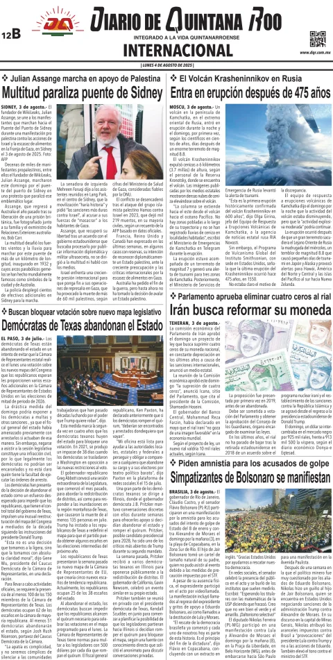 Portada de Diario de Quintana Roo (contra Portada)