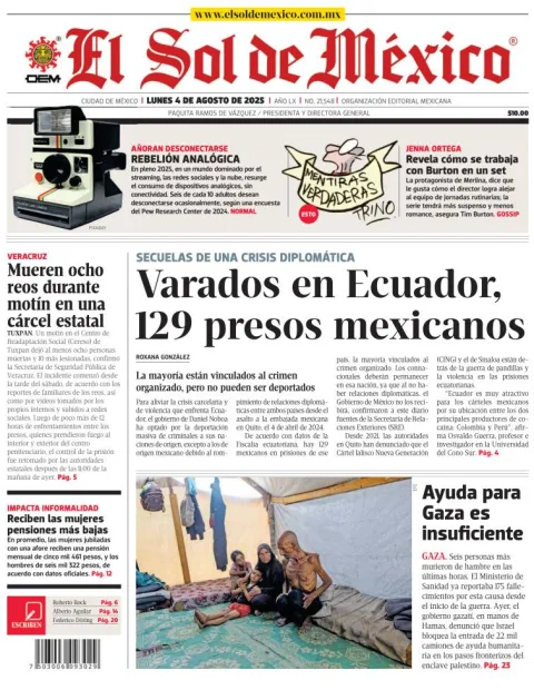 Portada de El Sol de Mexico