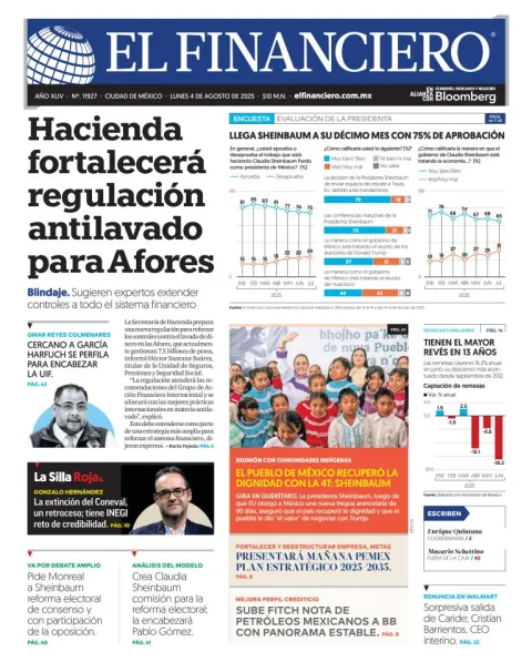 Portada de El Financiero