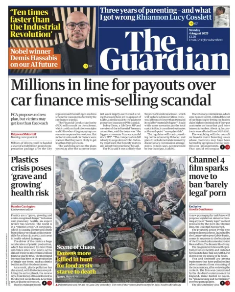 Portada de The Guardian (reino Unido)