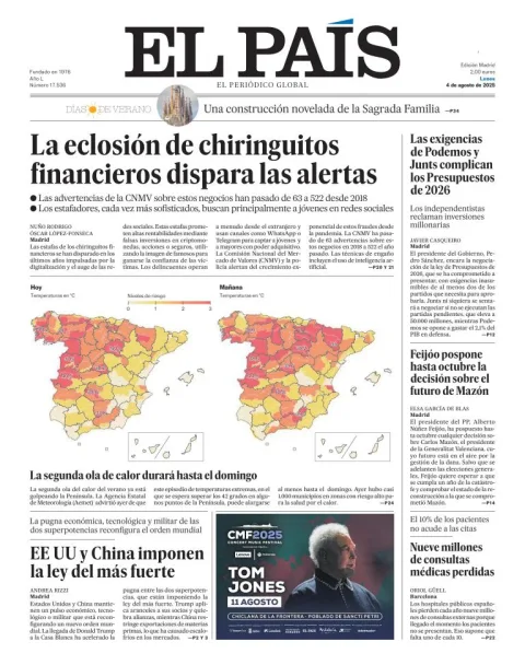 Portada de El Pais