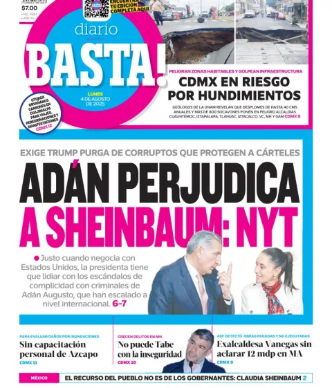 Portada de Basta del lunes, 4 de agosto de 2025