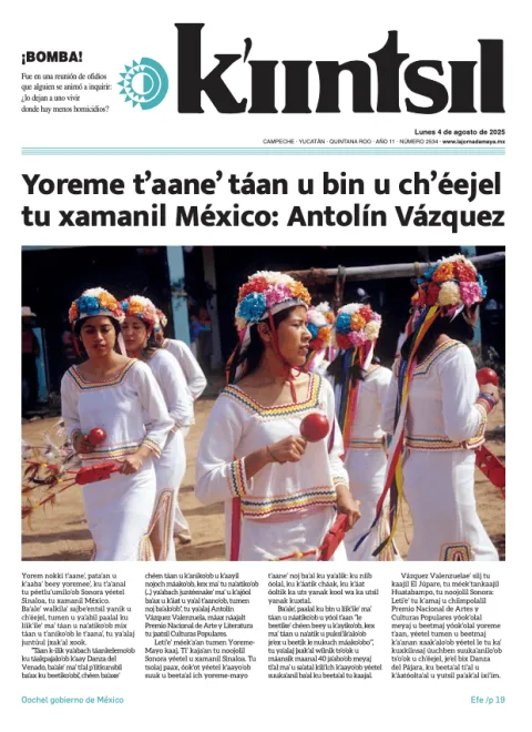 Portada de La Jornada - Kiintsil del lunes, 4 de agosto de 2025