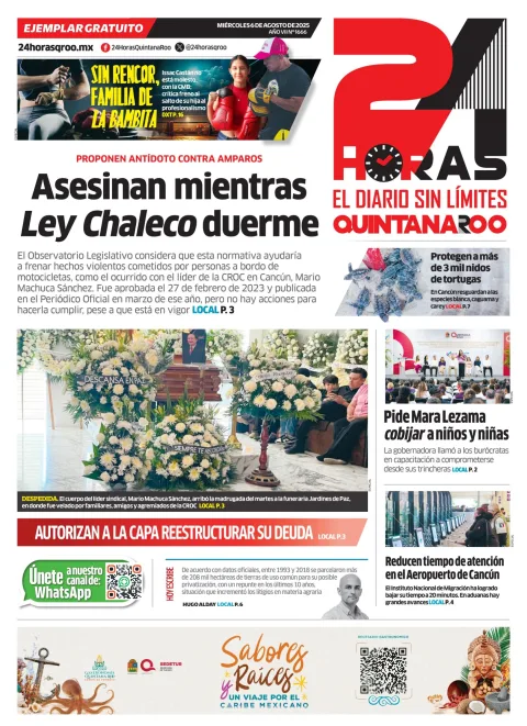 Portada de 24 Horas Quintana Roo