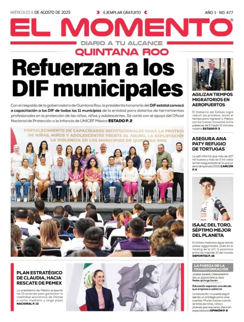 Portada de El Momento Quintana Roo