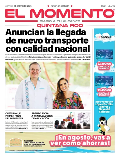 Portada de El Momento Quintana Roo