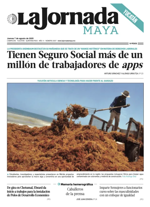 Portada de La Jornada Maya Yucatán del jueves, 7 de agosto de 2025