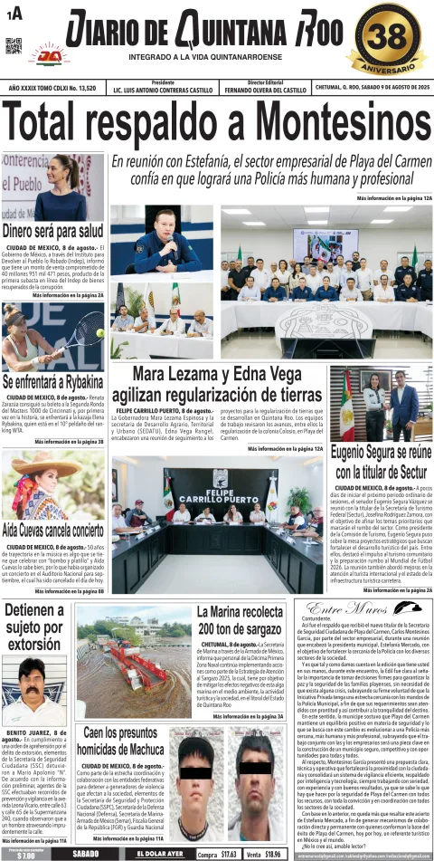 Portada de Diario de Quintana Roo (portada)