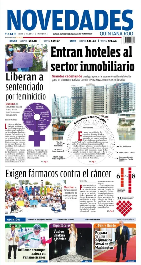 Portada de Novedades Quintana Roo