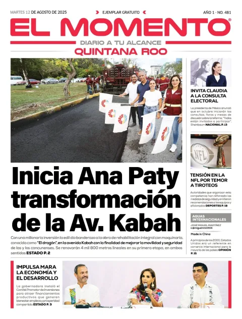 Portada de El Momento Quintana Roo
