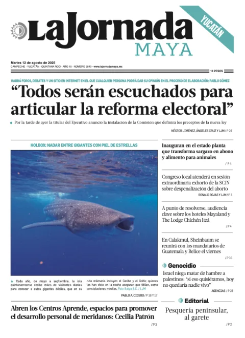 Portada de La Jornada Maya Yucatán