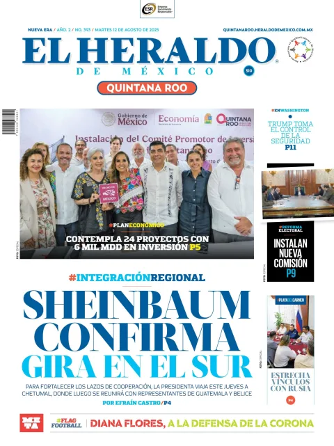 Portada de El Heraldo de Mexico - Quintana Roo del martes, 12 de agosto de 2025