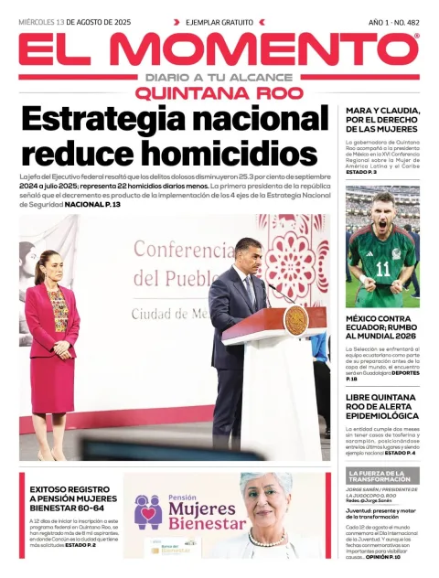 Portada de El Momento Quintana Roo