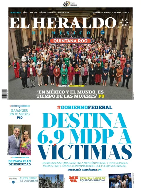 Portada de El Heraldo de Mexico - Quintana Roo