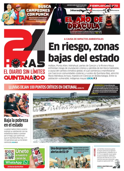 Portada de 24 Horas Quintana Roo