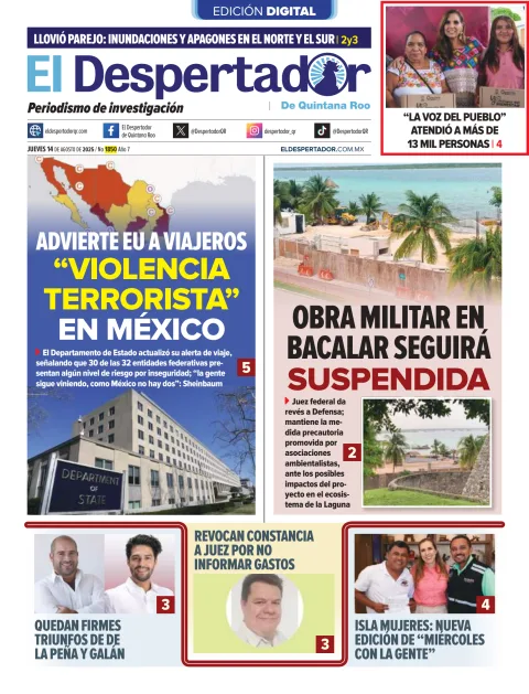 Portada de El Despertador de Quintana Roo