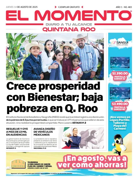 Portada de El Momento Quintana Roo