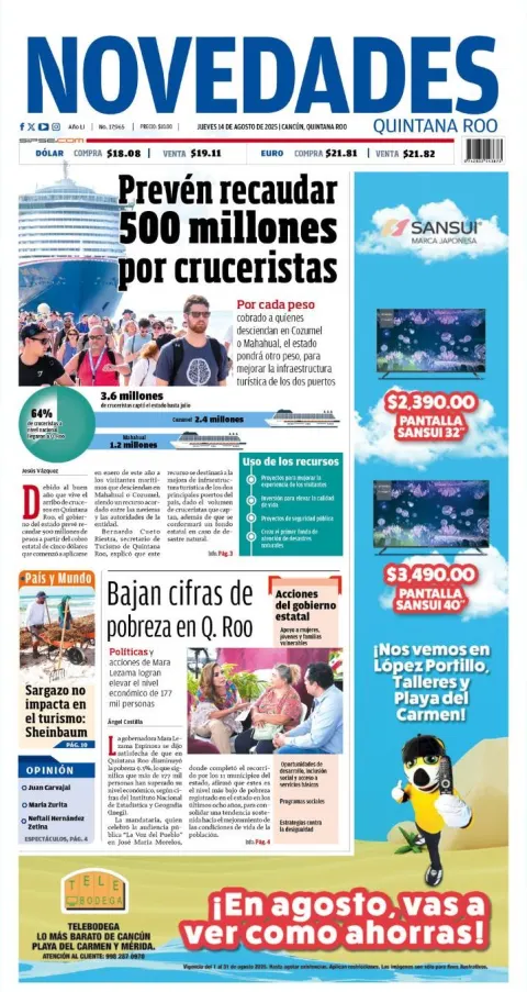 Portada de Novedades Quintana Roo