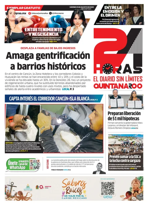 Portada de 24 Horas Quintana Roo