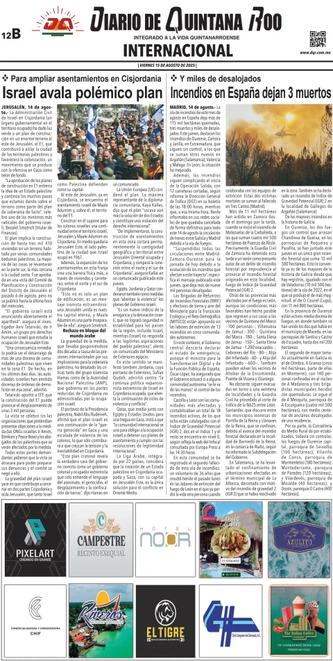 Portada de Diario de Quintana Roo (contra Portada)