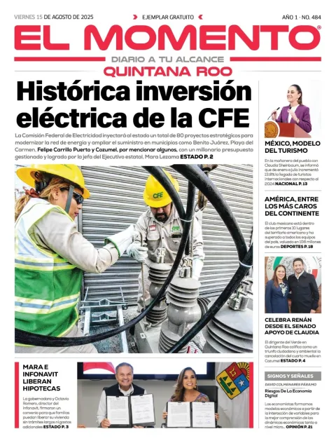 Portada de El Momento Quintana Roo