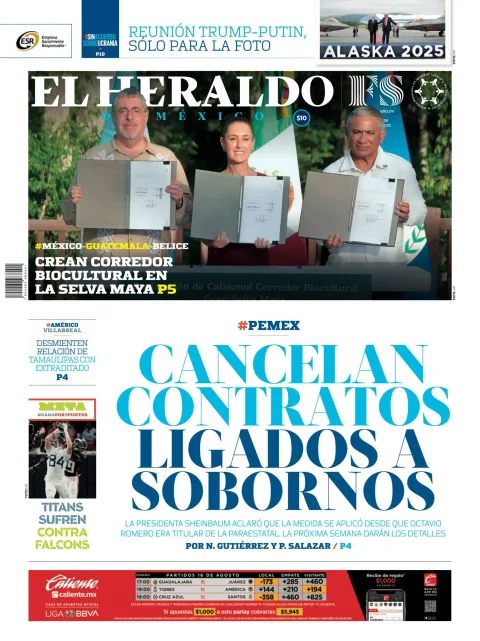 Portada de El Heraldo de Mexico