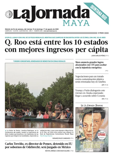 Portada de La Jornada Maya Quintana Roo