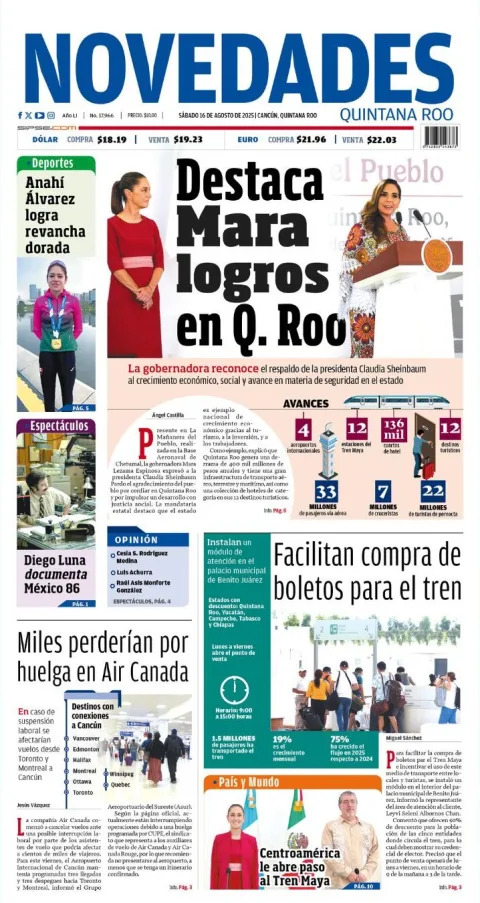 Portada de Novedades Quintana Roo