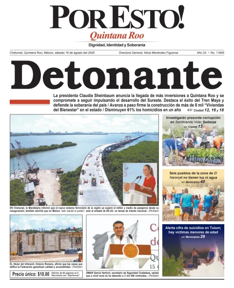 Portada de Por Esto (quintana Roo Chetumal)