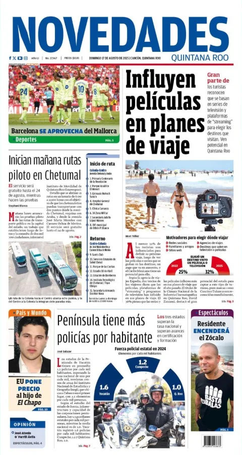 Portada de Novedades Quintana Roo
