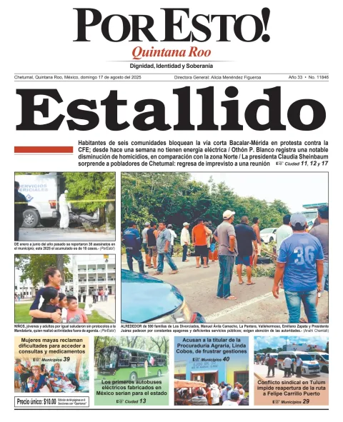 Portada de Por Esto (quintana Roo Chetumal)