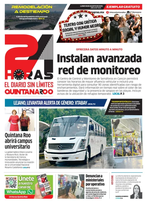 Portada de 24 Horas Quintana Roo