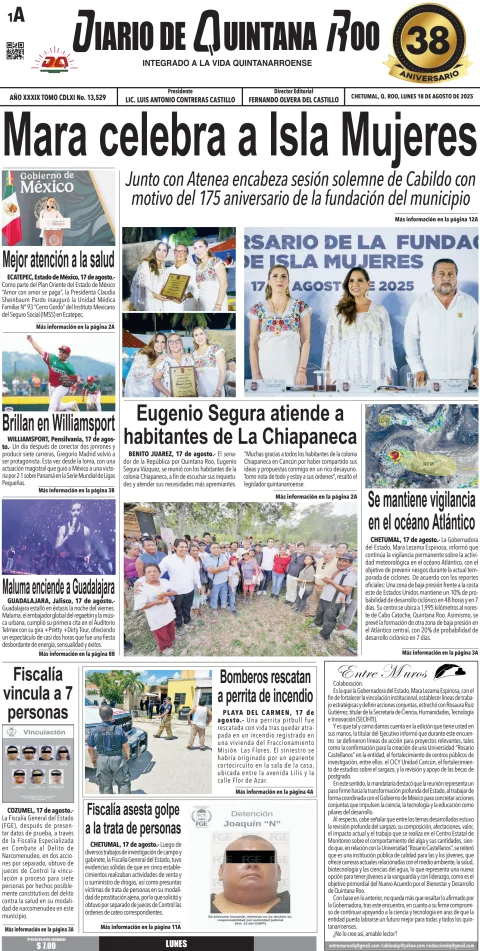 Portada de Diario de Quintana Roo (portada)