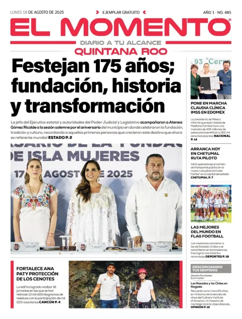 Portada de El Momento Quintana Roo