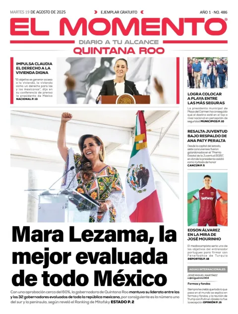 Portada de El Momento Quintana Roo
