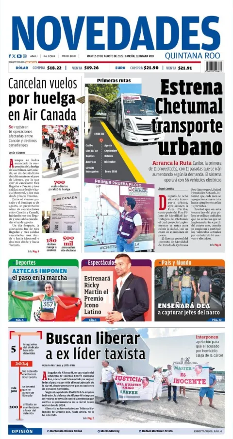 Portada de Novedades Quintana Roo