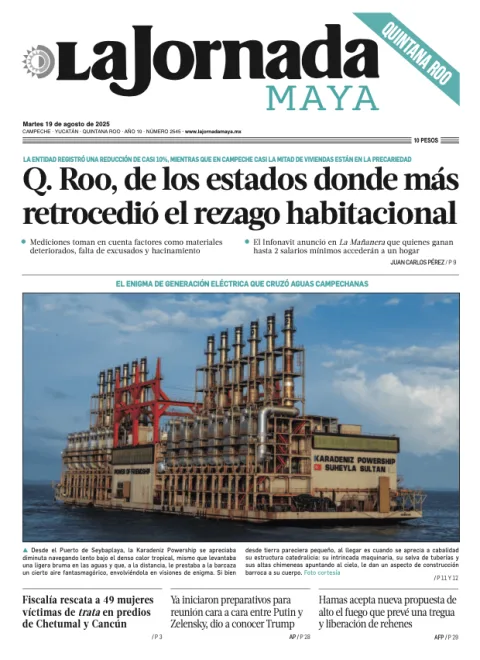 Portada de La Jornada Maya Quintana Roo del martes, 19 de agosto de 2025