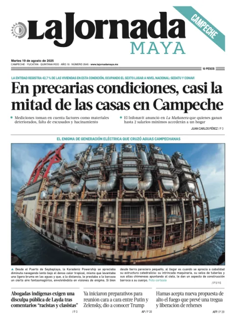 Portada de La Jornada Maya Campeche del martes, 19 de agosto de 2025