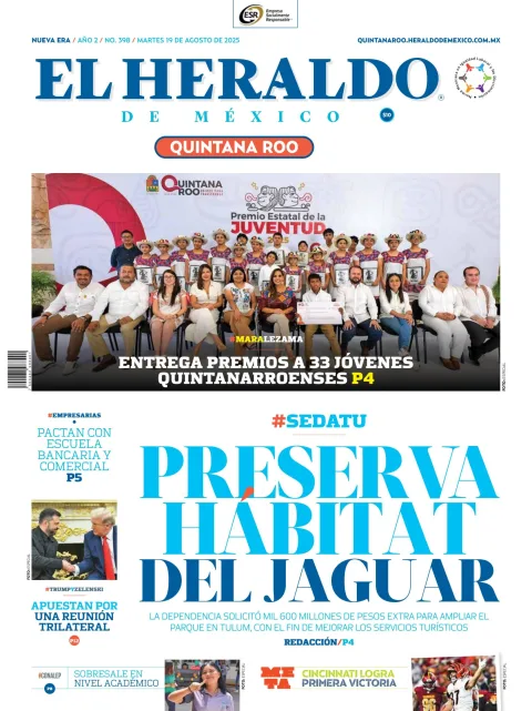 Portada de El Heraldo de Mexico - Quintana Roo del martes, 19 de agosto de 2025