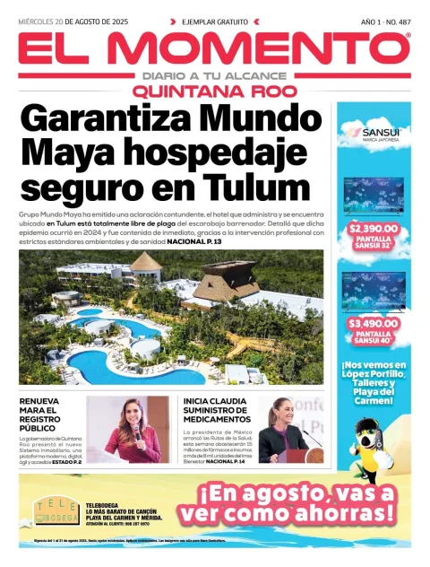 Portada de El Momento Quintana Roo