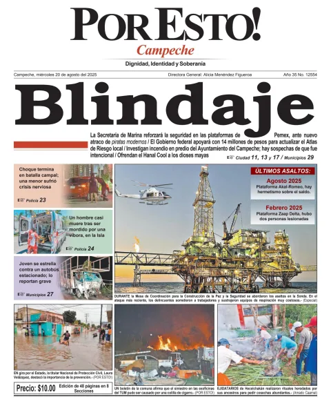 Portada de Por Esto (campeche) del miércoles, 20 de agosto de 2025