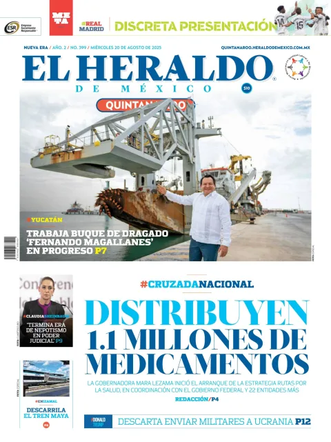 Portada de El Heraldo de Mexico - Quintana Roo del miércoles, 20 de agosto de 2025